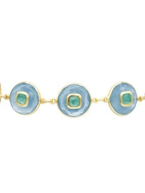 Gold- Blue topaz and tanzanite Bracelet